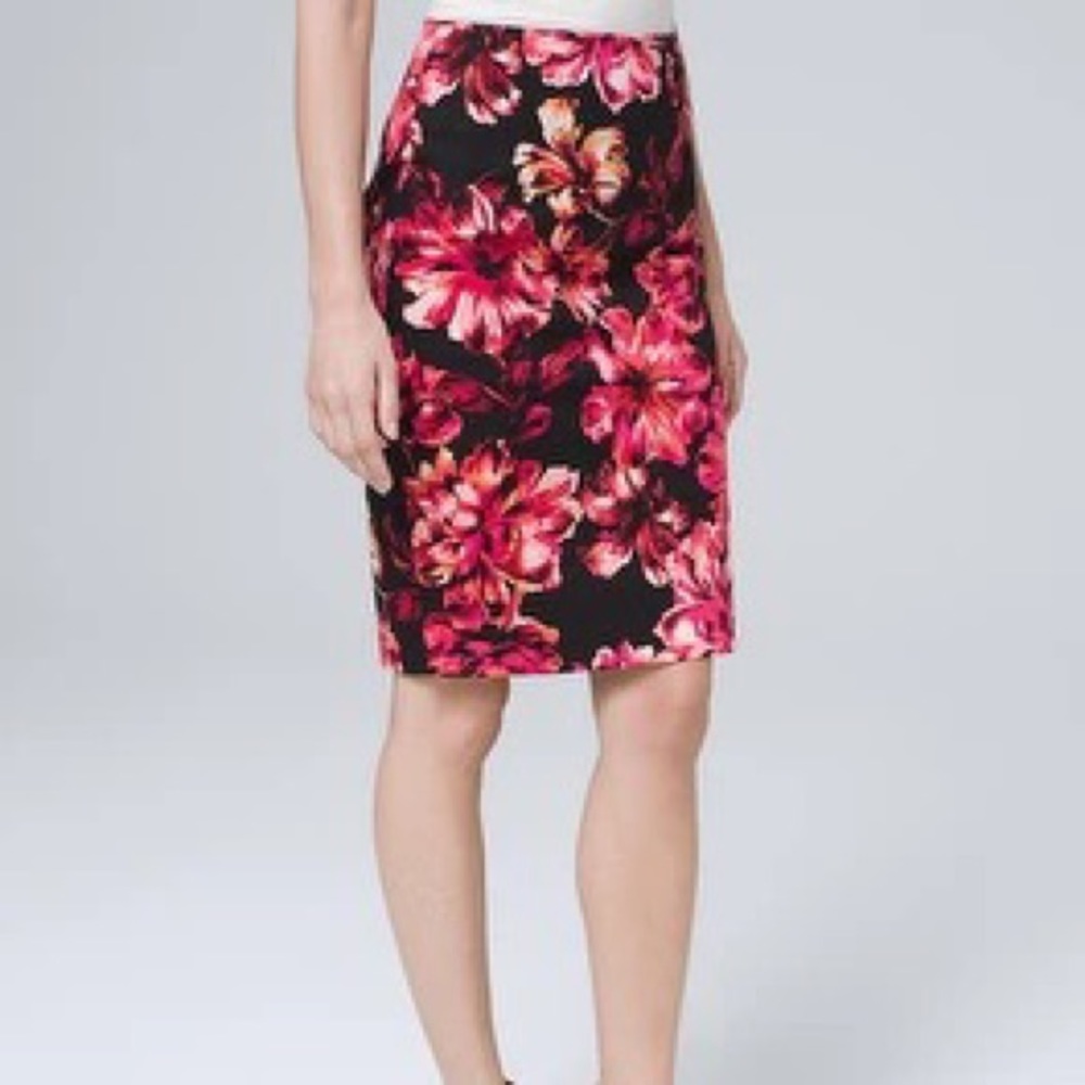 White House Black Market Floral Pencil Skirt